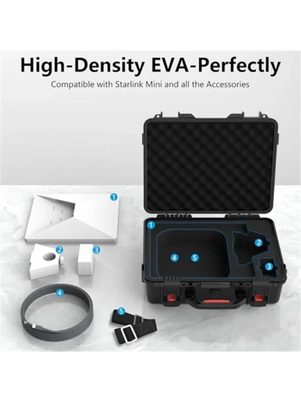 Mini Case, Waterproof Hard case Fits Star Link Mini Dish, Portable Shoulder Dual